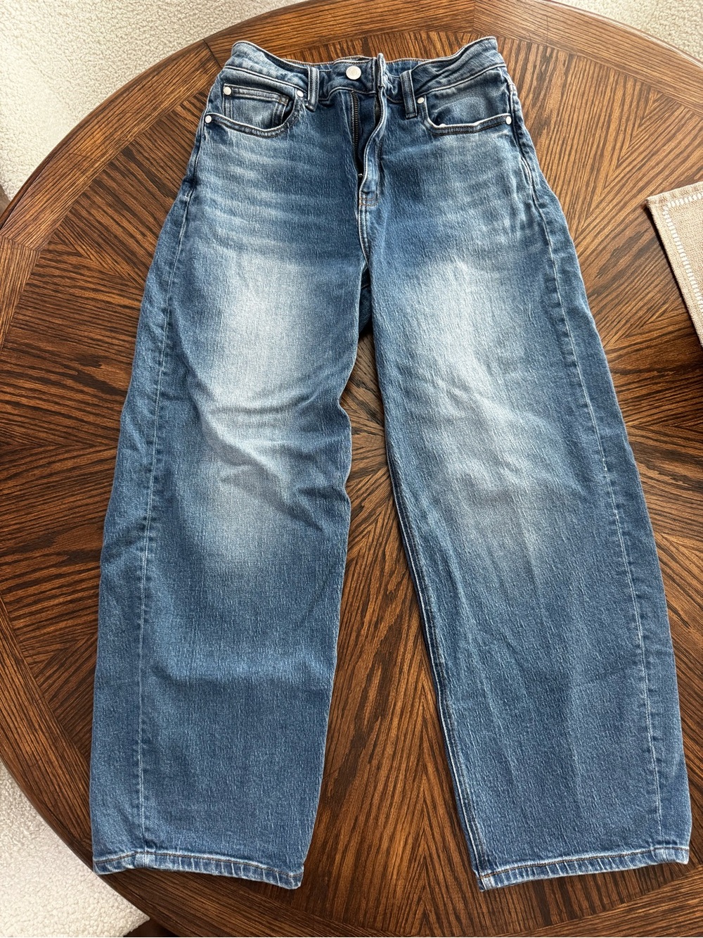 Quince Bella Stretch Barrel Jeans Size 28 Regular Cool Blue NWOT - Picture 4 of 7